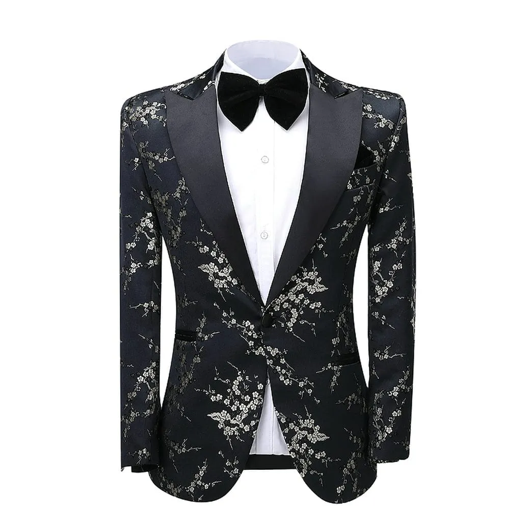 Patterned Tuxedos Formal Peak Lapel 2 Pieces Mens Suit (Blazer Pants)