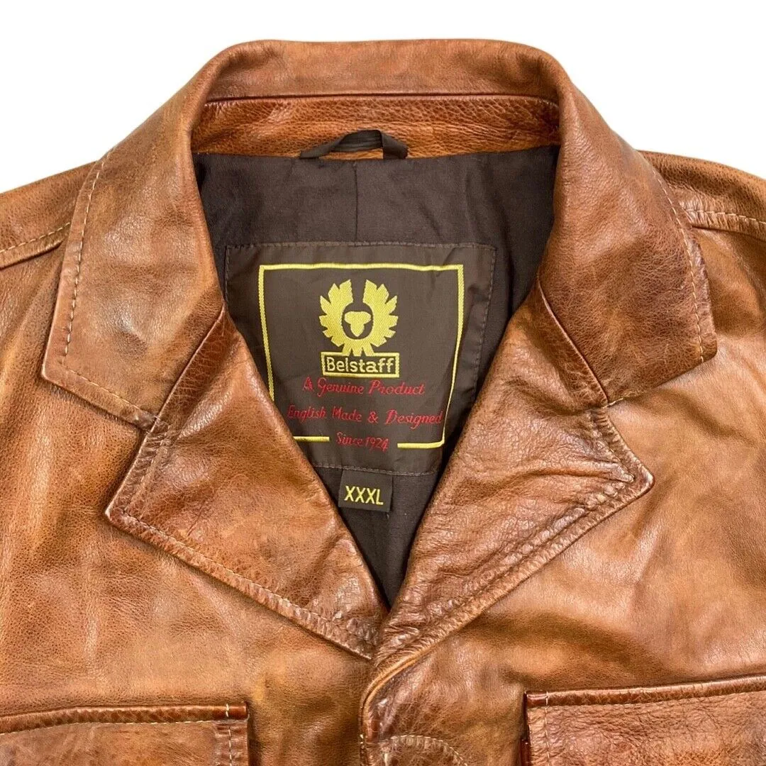 RARE BELSTAFF LEATHER DOUGLAS BLAZER MOTORCYCLE JACKET  MALENOTTI GOLD LABEL XXX