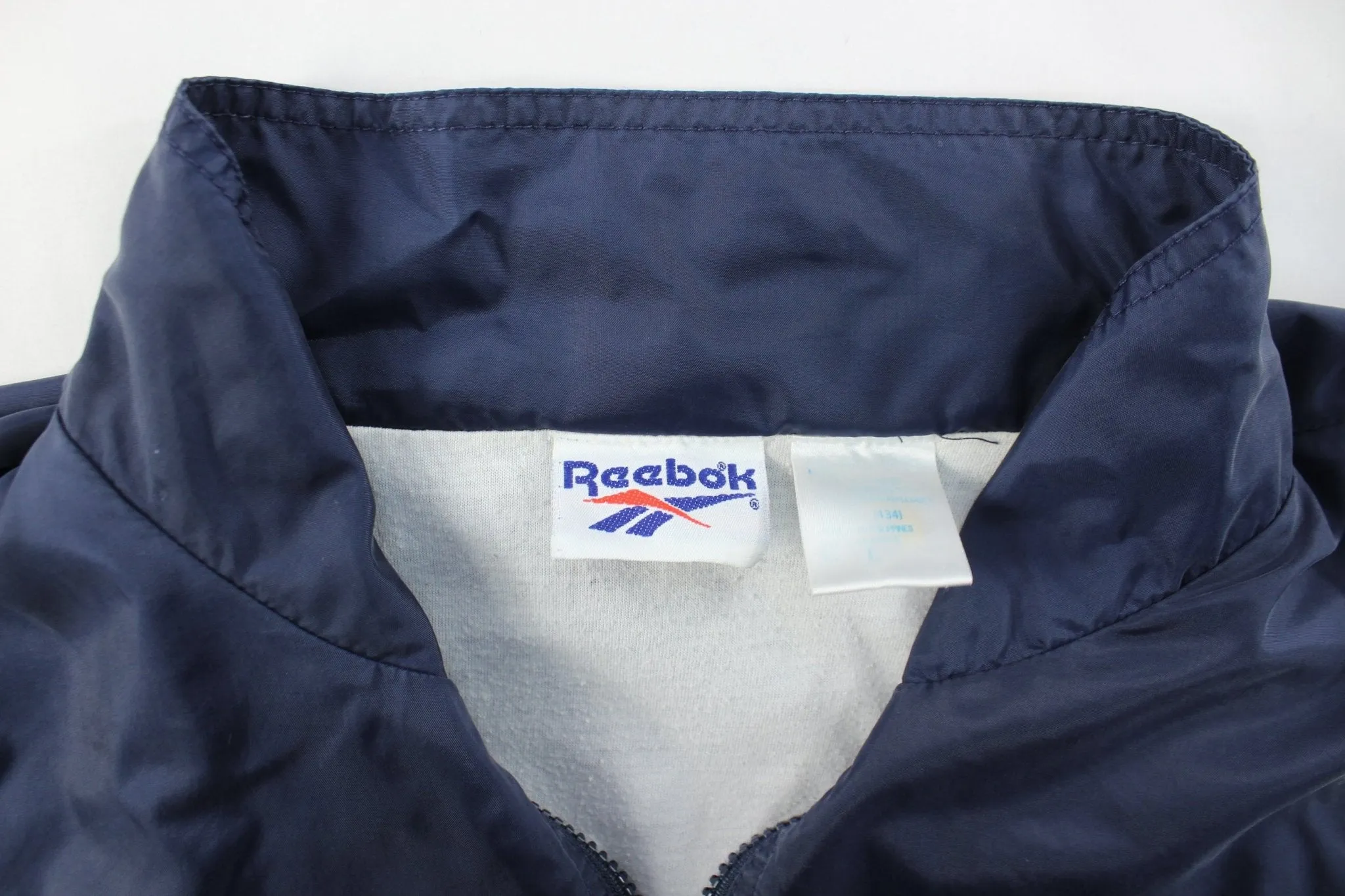 Reebok Embroidered Logo Navy Blue, Burgundy, & White Zip Up Jacket