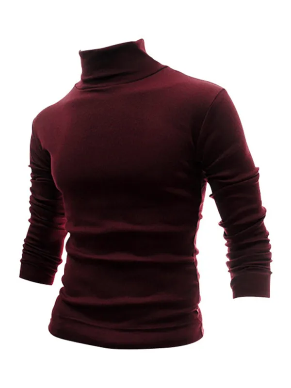 Simple base shirt high collar long sleeve T-shirt