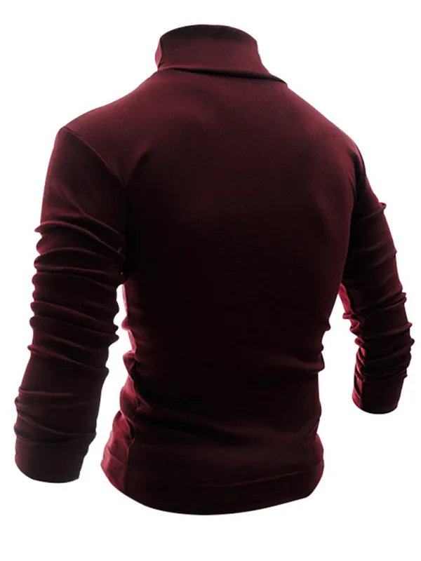 Simple base shirt high collar long sleeve T-shirt