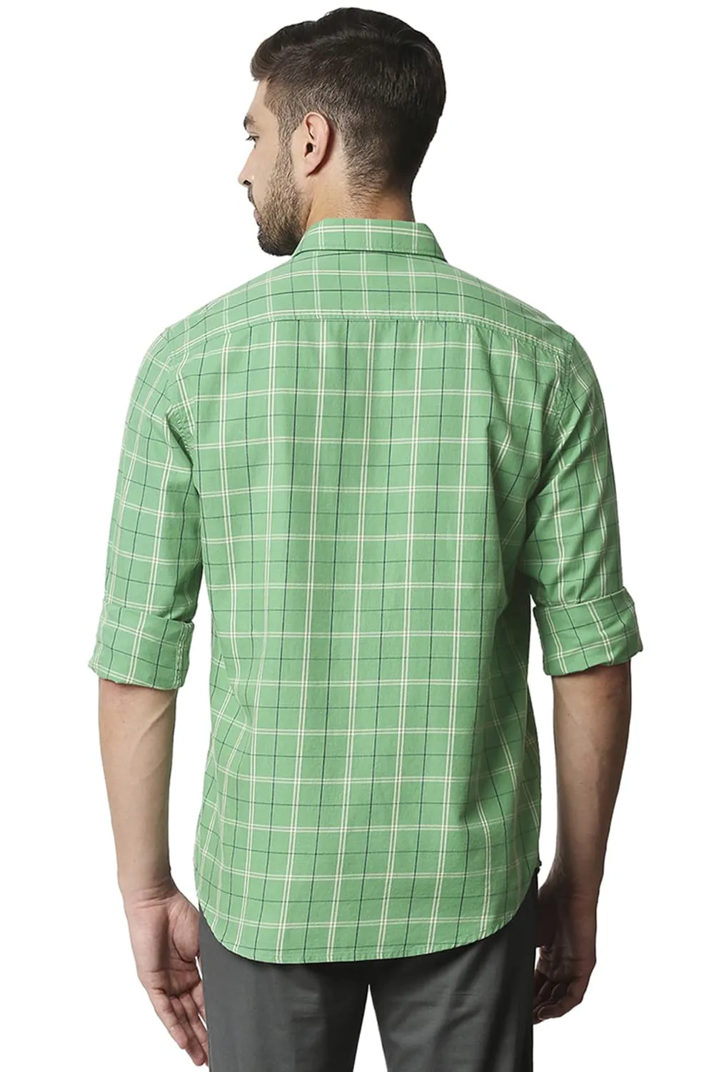 Slim Fit Twill Checks Shirt Shirt