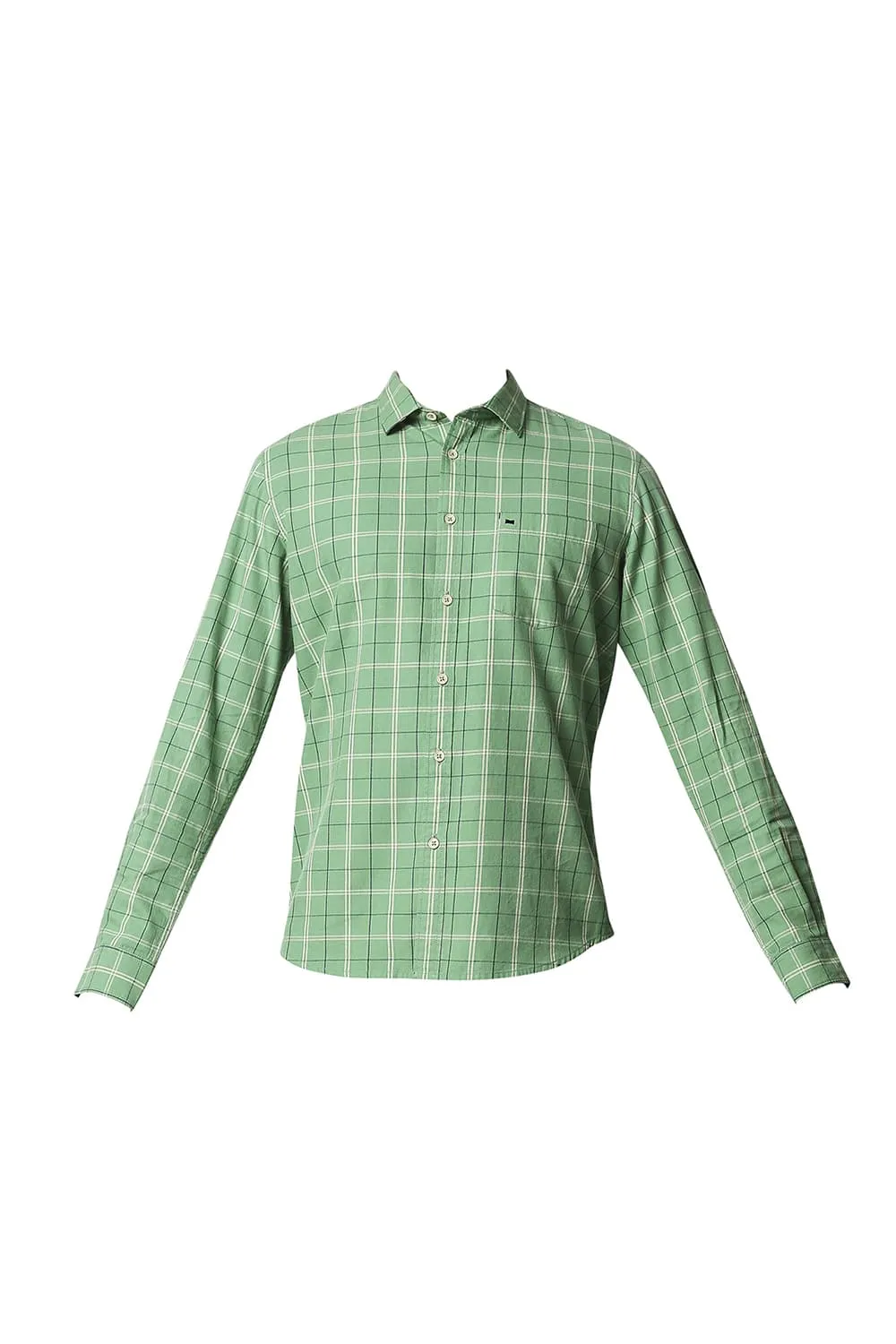 Slim Fit Twill Checks Shirt Shirt