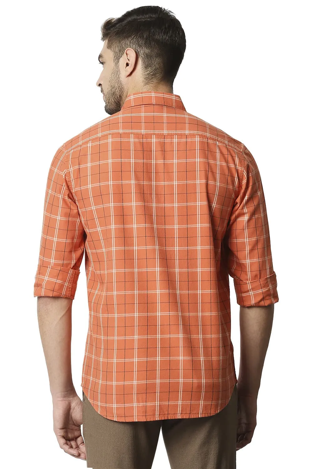 Slim Fit Twill Checks Shirt Shirt