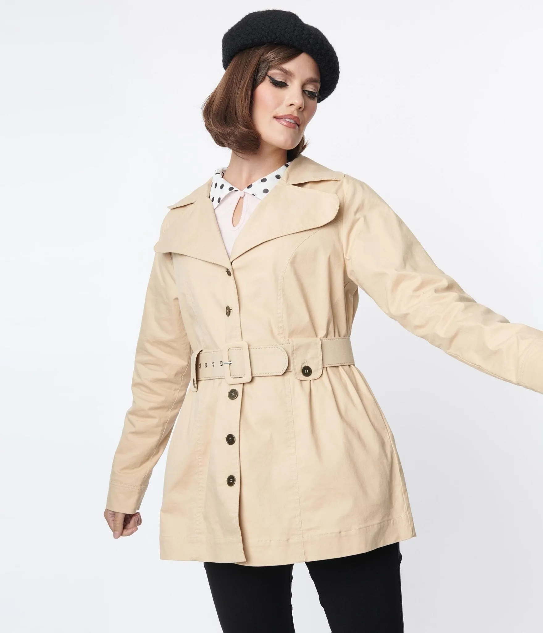 Smak Parlour Khaki Belted Trench Coat