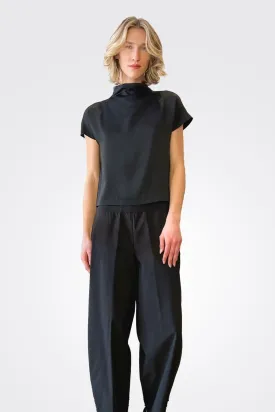 Straight Leg Trousers - Black