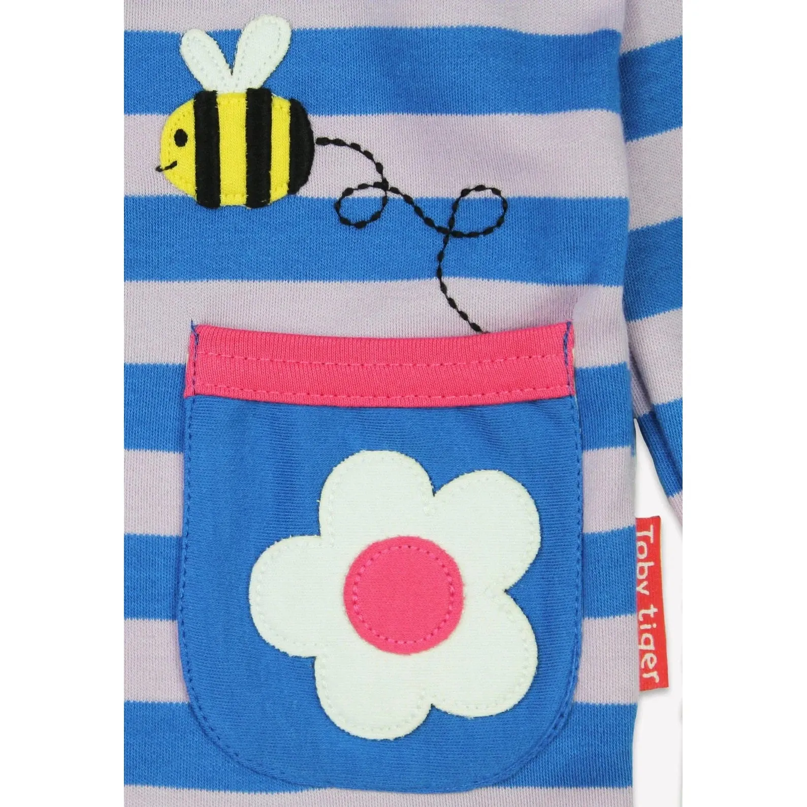 Striped Daisy Applique Long Sleeve Shirt