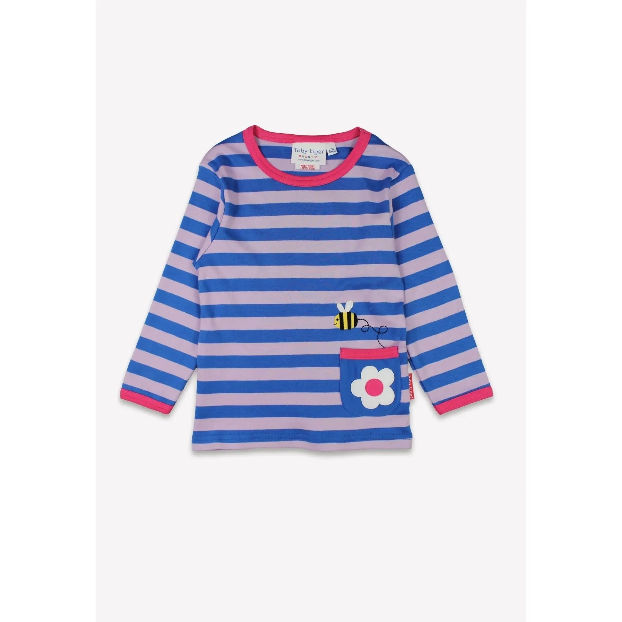 Striped Daisy Applique Long Sleeve Shirt