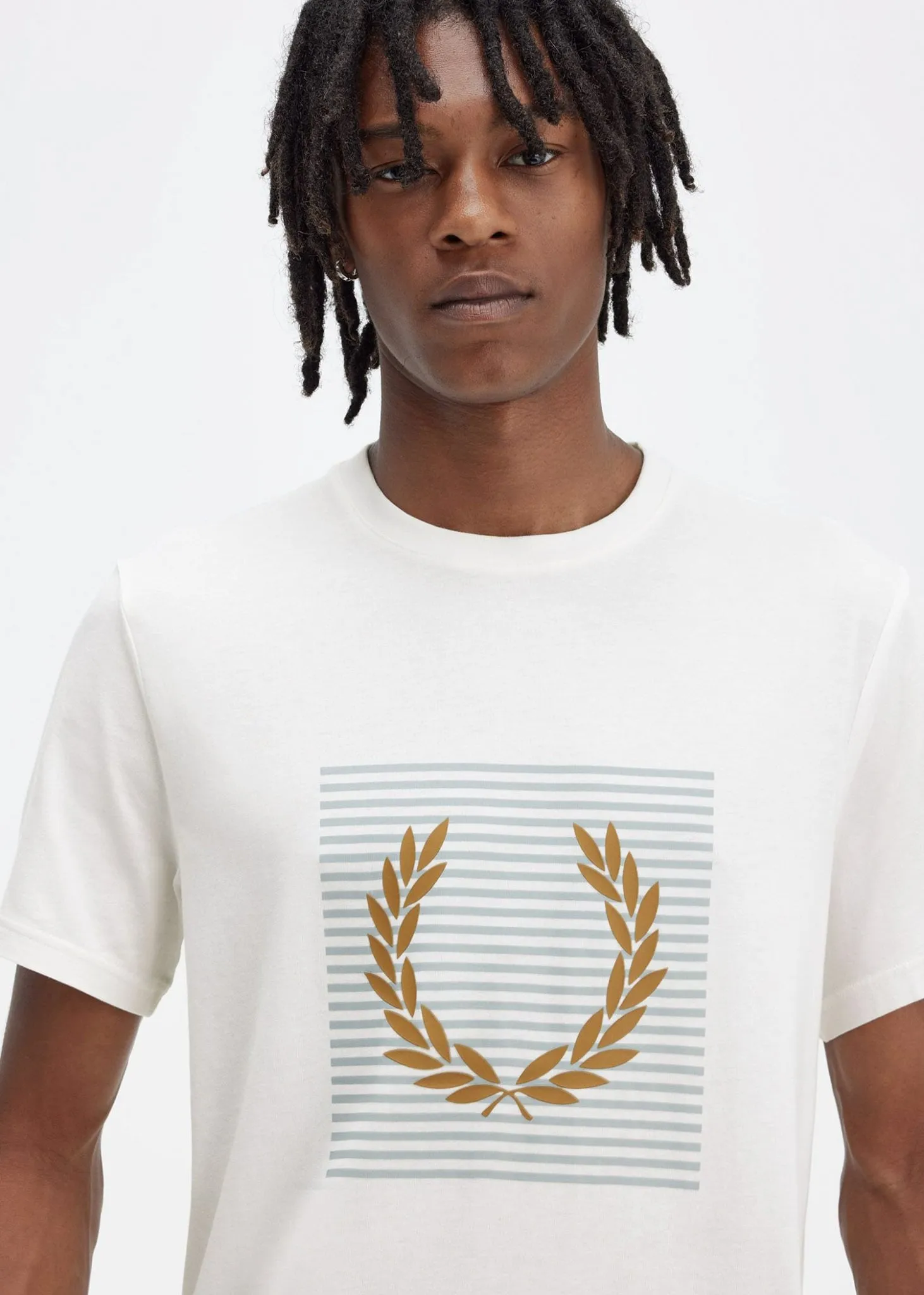 Striped laurel wreath t-shirt - snow white