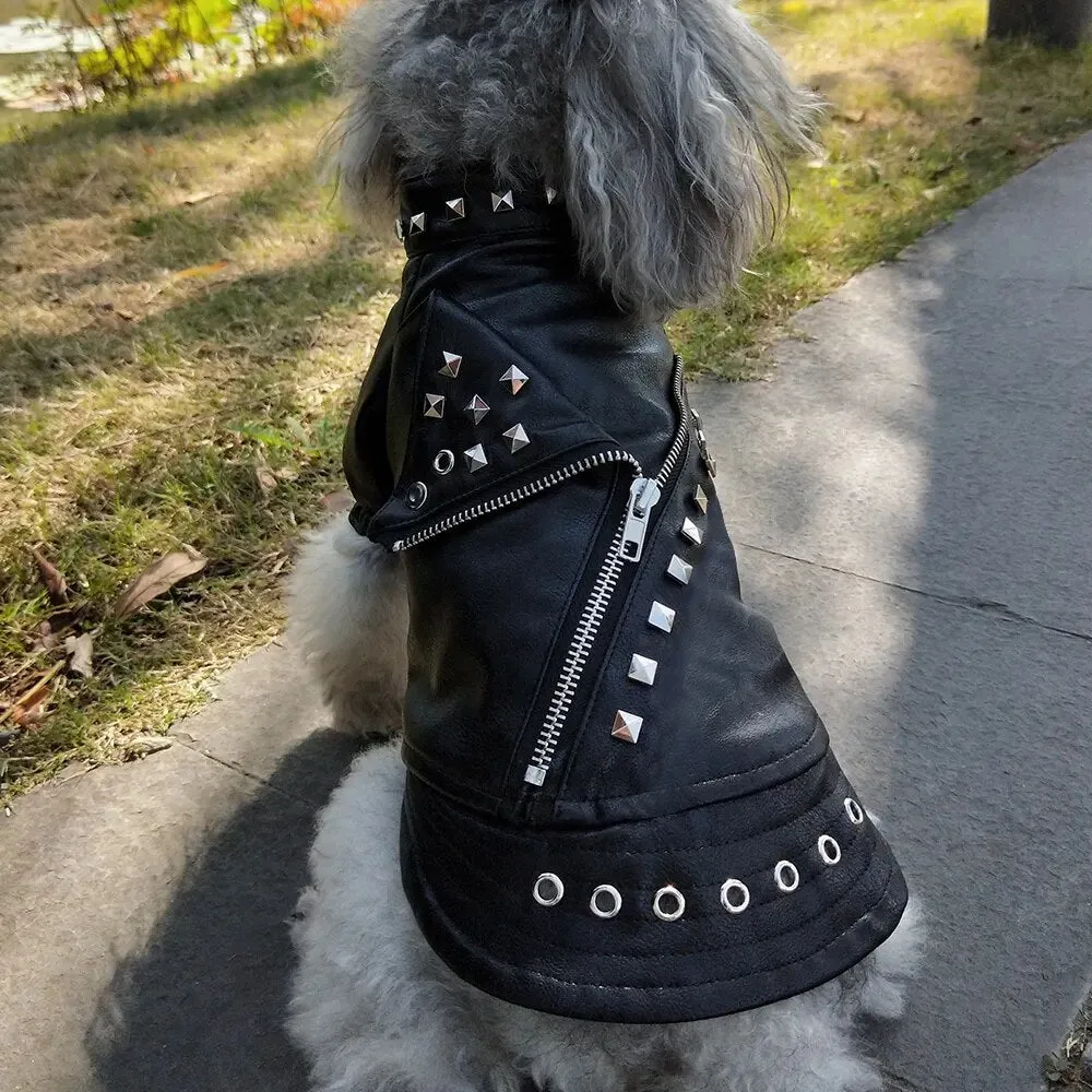 Stud PU Leather Jacket for Small Dogs or Cat