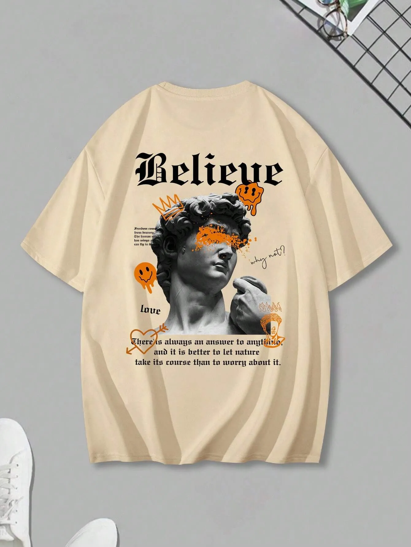 SXV  'believe’ Printed Cool Aesthetic Oversized Baggy T-shirt