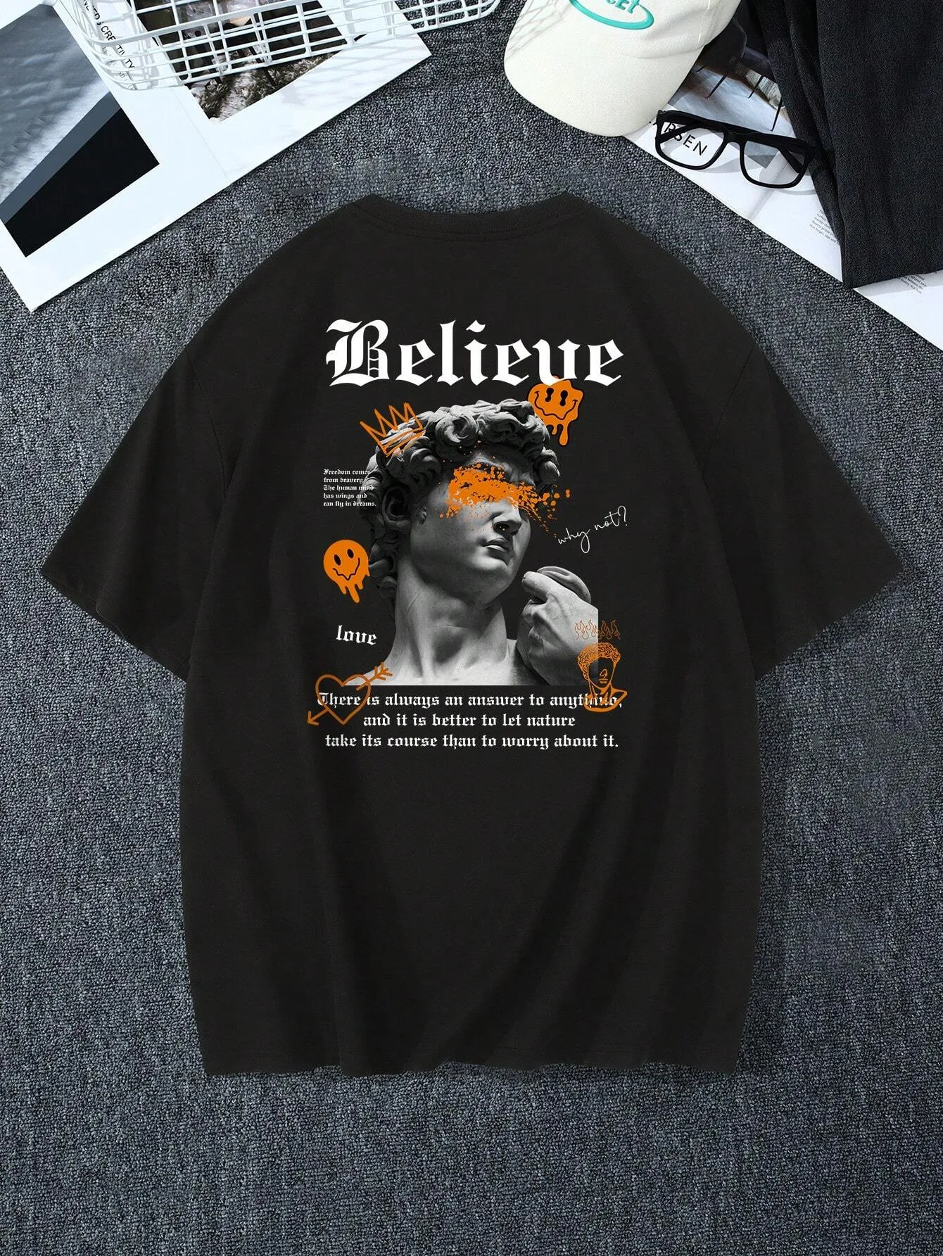 SXV  'believe’ Printed Cool Aesthetic Oversized Baggy T-shirt