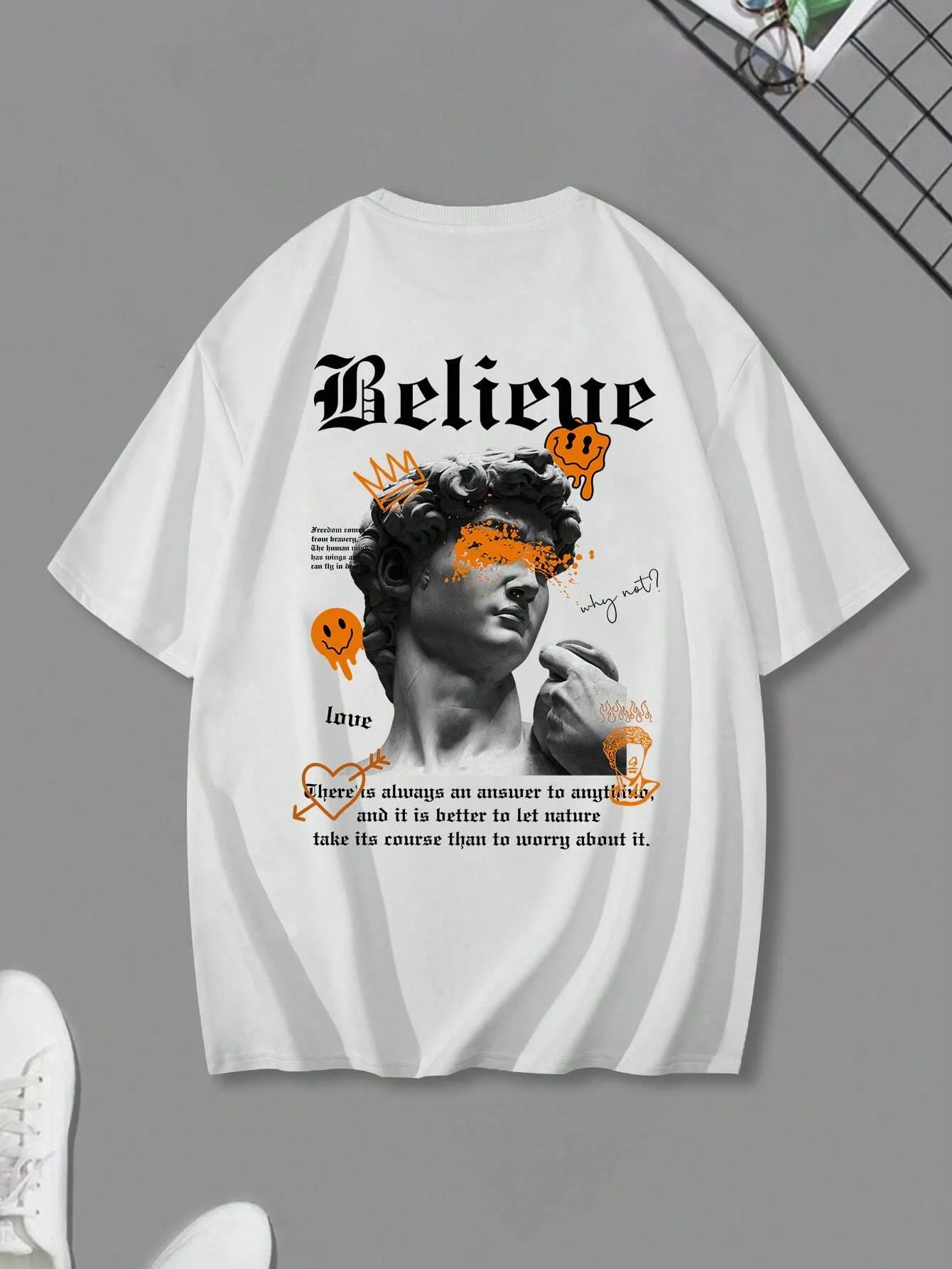 SXV  'believe’ Printed Cool Aesthetic Oversized Baggy T-shirt