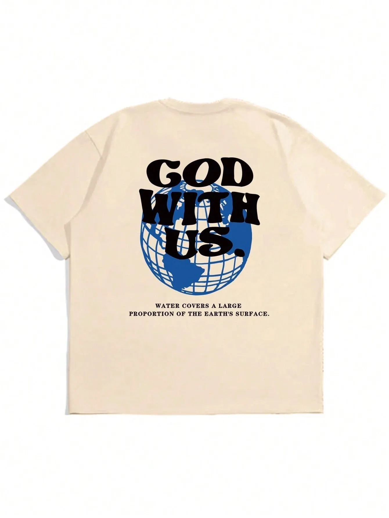 SXV  'God with us’ Printed Cool Aesthetic Oversized Baggy T-shirt