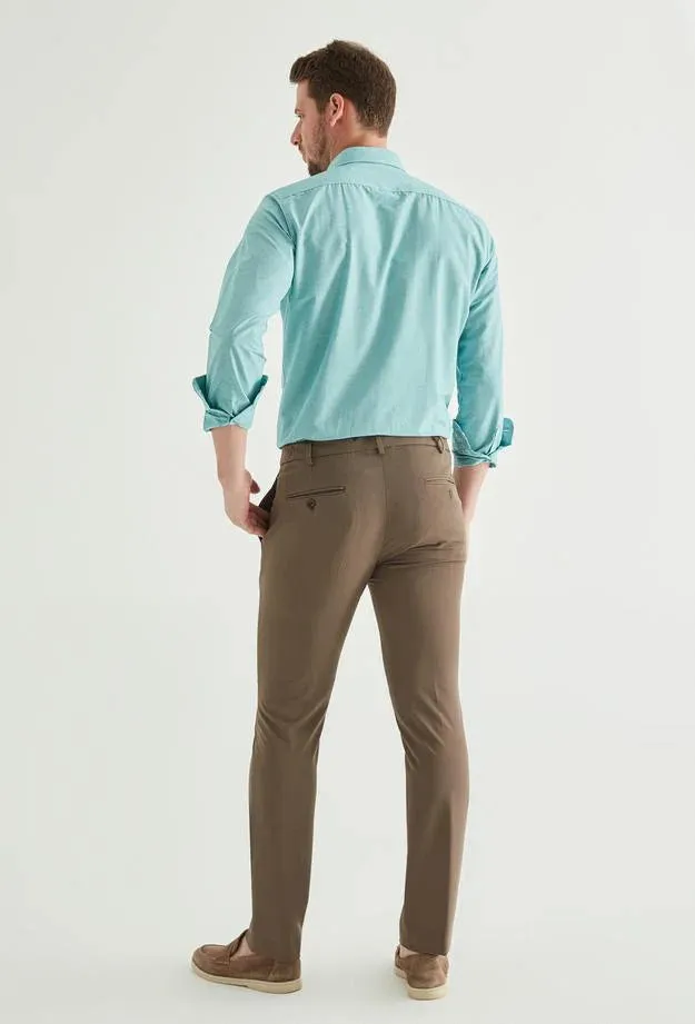 Twn Slim Fit Brown Straight Recycle Jogger Pants