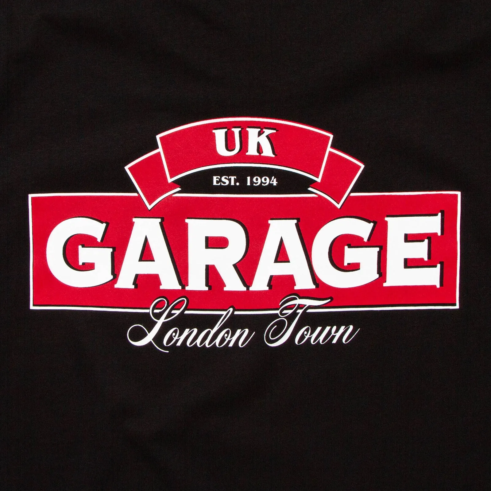 UK Garage Front Print - Tshirt - Black