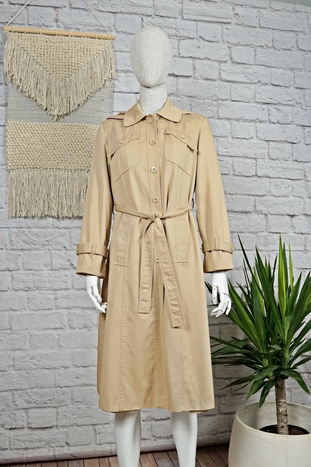 Vintage Classic Hooded Trench Coat