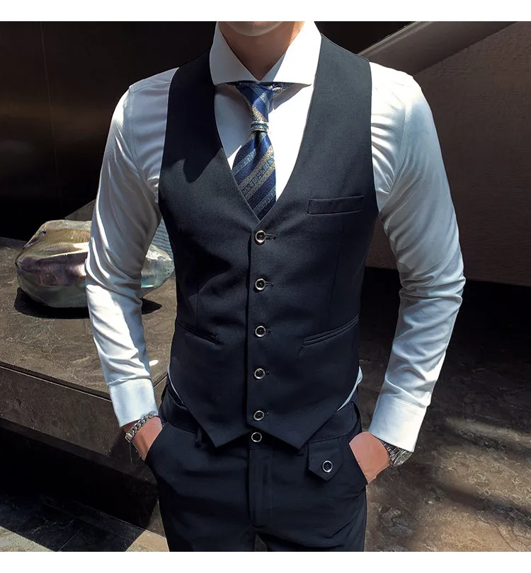 West Louis™ Brand Business Casual Slim Fit 3 Piece Suit