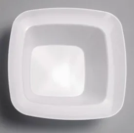 White 12oz Square Rounded Corner Plastic Bowl 10 Ct