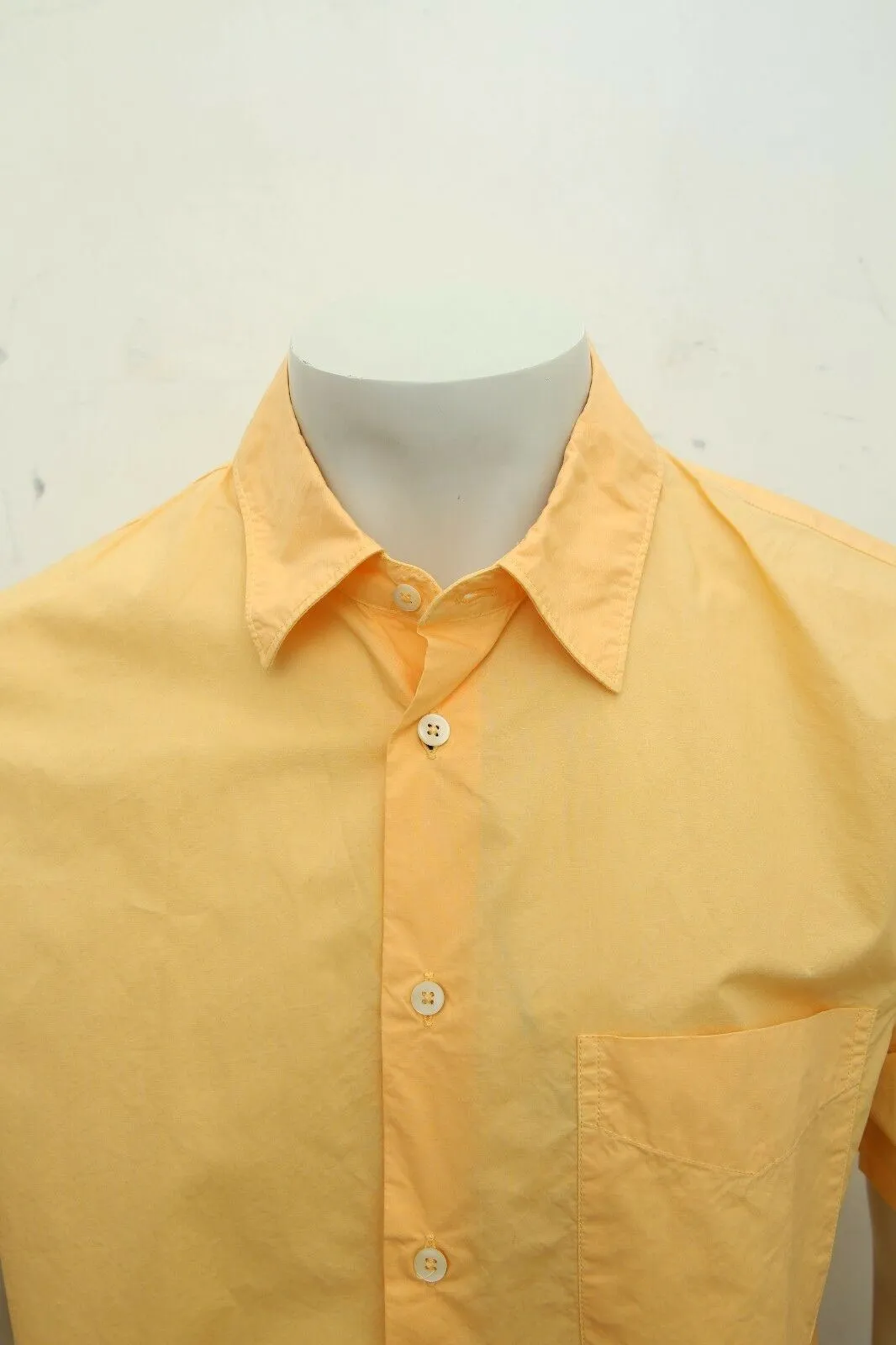 Yellow Cotton Short Sleeved Shirt